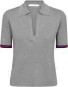 Co'Couture Balincc polo hole knit tee light grey