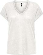 Only Onlpenny s/s v-neck top jrs cloud dancer