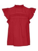 Vero Moda vmtrine sl lace top wvn ga noos 10301205 high risk red