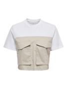 Only onldara s/s short mix top jrs 15346594 feather gray