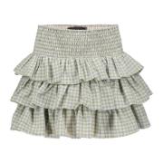Frankie & Liberty Zomer skort ruffel meisjes groen geruit rosie