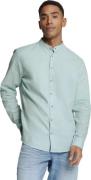 No Excess Shirt granddad solid with linen ice