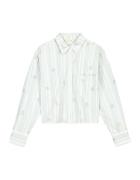 Olaf Hussein Embro logo stripe cropped shirt ls blouses w200308