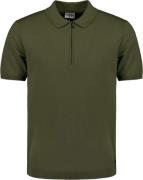 No Excess Pullover short sleeve polo zip soli dark moss