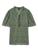Vero Moda Vmhoney lace ss tassel top army