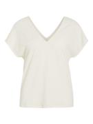 Vila visyma lace v-neck cap sleeve top/d 14105378 birch