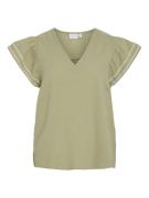 Vila vitovan v-neck top 14104844 sage