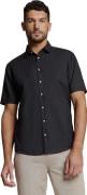 No Excess Shirt short sleeve solid with linen black