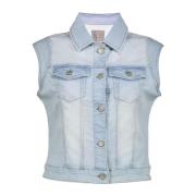 Geisha jeansjacket sleeveless 55021-10 830 bleached denim