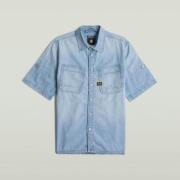 G-Star slanted double pocket overhemd d24602-d539 g342 sun faded blue ...
