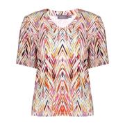 Geisha T-shirt v-neck jersey aop color