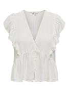 Only Onlrian flonce ss top wvn off-white