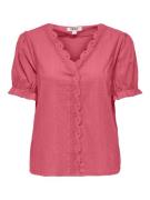 Only Onlerika ss v-neck top wvn cs koraal