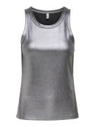 Only Onlsol life sl glitter rib top jrs zilverkleurig