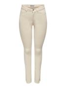 Only Onlblush mid slim long slit pant pn ecru