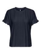 Only Onlsmilla ss frill mix top cs jrs navy