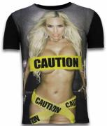 Local Fanatic Caution digital rhinestone t-shirt